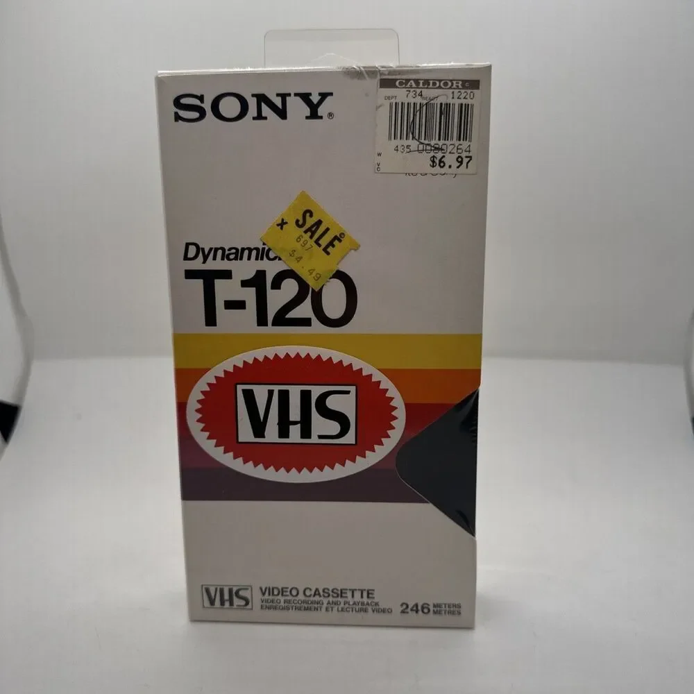 VHS Sony Dynamicron T-120 6 Hour Blank Tape Brand New Sealed Video Cassette